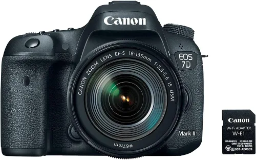 Miniatura 3 de Canon Cámara DSLR EOS 7D Mark II con lente USM de 0.709-5.315 in f/3.5-5.6 es USM y adaptador Wi-Fi W-E1 (9128B135) + tarjeta de memoria de 64 GB +