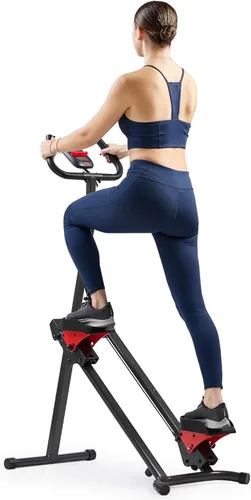 Sunny Health & Fitness Stair Stepper & Climber Exercise Equipment for Home Workout, Compact Cardio Training Machine Rojo