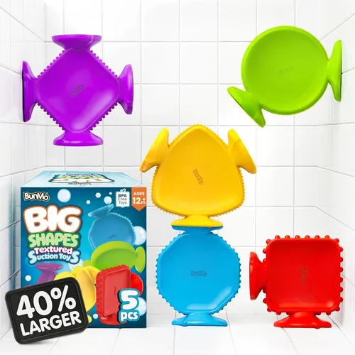 Miniatura 10 de BUNMO Juguetes de baño de succión - Conecta, construye, crea – Juguetes de baño – Horas de diversión y creatividad – Habilidades motoras finas