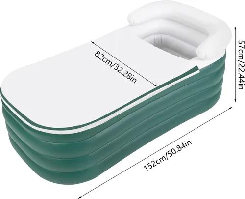 Miniatura 3 de Bañera inflable de 6 pies para adultos, bañera inflable independiente de 4 capas plegable con bomba de aire eléctrica para bañera, spa, baño