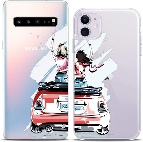 Miniatura 3 de Fundas a juego para parejas compatibles con iPhone 16 15 14 13 12 11 Pro Max Mini Xs X 6s 8 Plus 7+ Xr 10 SE 5 Best Friend Girly Traveling - Funda