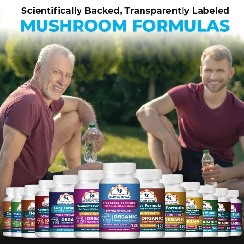 Miniatura 8 de Suplementos de bienestar prostático Cancer Sciences para hombres, extracto de hongos orgánicos certificados por USDA, extra fuerte 1,500 mg, alta