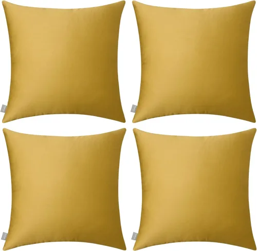 Miniatura 46 de Thmyo - Paquete de 4 fundas de almohada decorativas de 100 % algodón para lumbar, cómodas, sólidas, para Navidad/Halloween, fundas de cojín Blanco