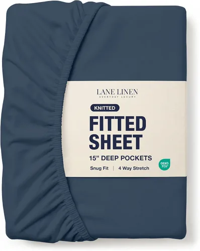 Miniatura 15 de Lane Linen Sábana Ajustable Individual Solamente - Sábana Inferior Individual de Punto Elástico en 4 Direcciones con Bolsillos Profundos - Se Adapta