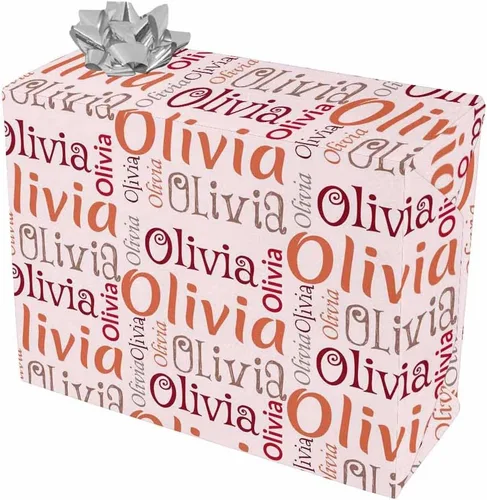 Artsadd Rollos de papel de regalo de cumpleaños personalizados con nombre, papel de regalo de Navidad personalizado para niños, hombres y mujeres,