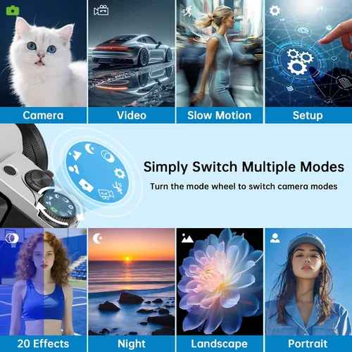 Miniatura 8 de Cámara digital 4K para fotografía con WiFi, cámara de vlogging de enfoque automático para video de YouTube de 3 pulgadas, cámara de viaje