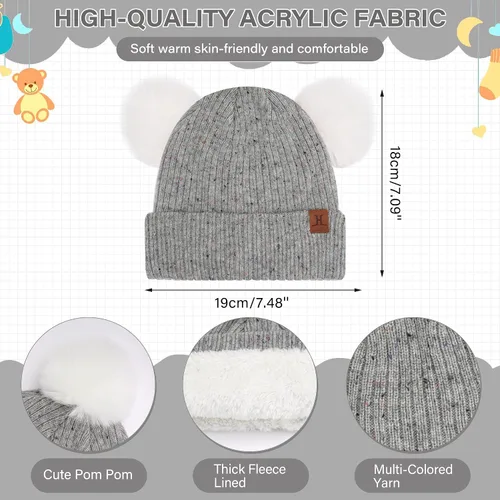 Miniatura 2 de Toddler Kids Winter Hats Gloves Scarfs Beanie Mittens Neck Warmer for 0 6 12 Months 1 2 3 4-10 Year Old Baby Girls Boys Gifts