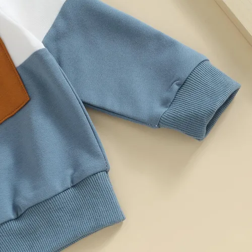 Miniatura 62 de Conjunto de sudadera de manga larga con cuello redondo y pantalones deportivos para bebés, ropa de invierno para bebé