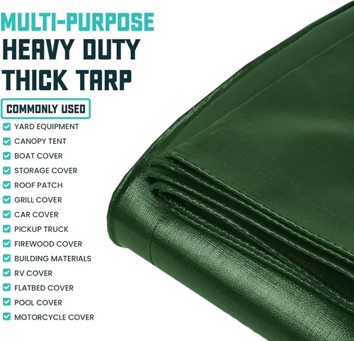 Miniatura 6 de Core Tarps - Lona resistente de 16 mm. / .62 pulgadas, impermeable, resistente a los rayos ultravioleta, a prueba de rasgaduras y roturas, lona
