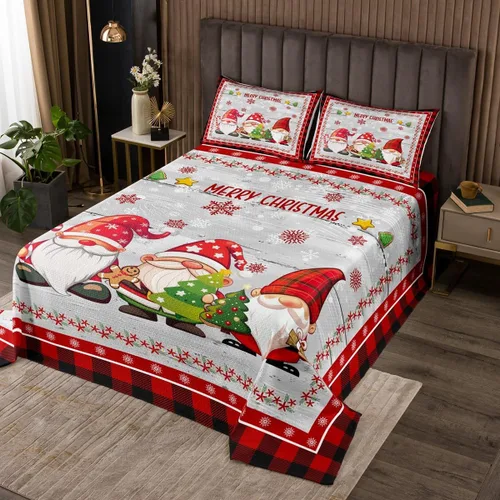 Miniatura 13 de Manfei Juego de colcha de Navidad para niños, tamaño individual, diseño de pinos de dibujos animados, decoración de habitación de niños y adultos