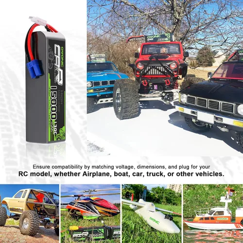 Miniatura 5 de OVONIC 3S LiPo Batería 15000mAh 11.1V 130C RC Batería con conector EC5 (paquete de 2)