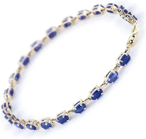 Miniatura 3 de Galaxy Gold GG Pulsera de tenis de oro macizo de 8 quilates de 14 quilates con zafiro natural