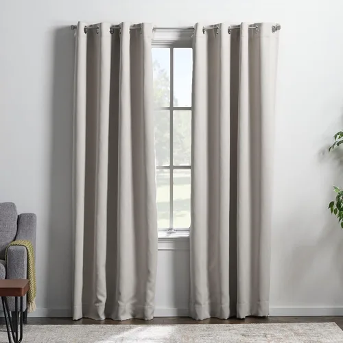Miniatura 24 de Linenspa Juego de 2 paneles de cortinas 100% opacas, cortinas azul marino de 63 pulgadas de largo, aislamiento térmico, reducción de ruido