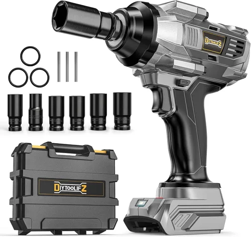 Miniatura 11 de DIYtoolifz Llave de Impacto Inalámbrica de 1/2 Pulgada Compatible con Batería DeWalt de 20V, 1000 Ft-lbs (1360 N.m) Controlador de Impacto de Alto