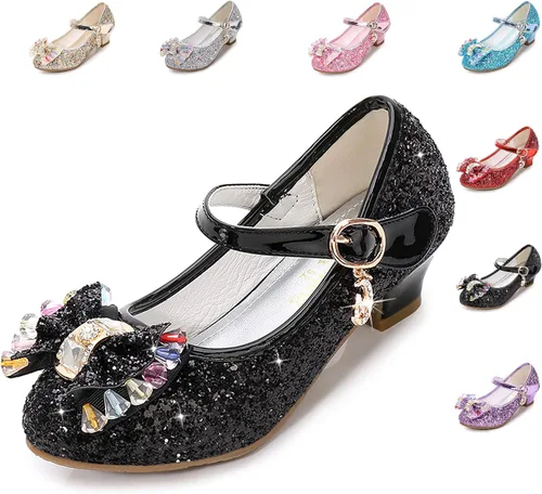 Miniatura 6 de Cadidi Dinos Zapatos de vestir para niñas con tacón de fiesta de boda Mary Jane Princess Flower Shoes (bebéniño pequeñoniño grande)