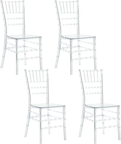 Sillas Chiavari de acrílico transparente, juego de 4 sillas de comedor modernas, sillas fantasma para eventos de decoración para bodas, fiestas,