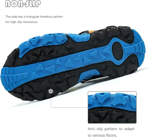 Miniatura 7 de Littleplum Sandalias para niños con puntera cerrada, sandalias deportivas para niños pequeños, zapatos de verano para niños grandes, caminar