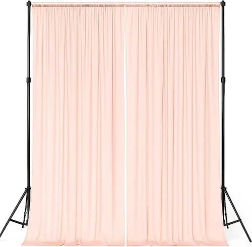 Miniatura 16 de AK-Trading - Paneles de cortinas de gasa para eventos de boda y decoración, cortinas de telón de fondo (115 x 120 pulgadas, negro)