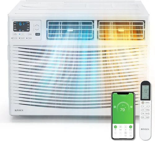 ROVSUN - Aire acondicionado para ventana de 23200 BTU con calefacción, unidad de aire acondicionado y calentador combo con control inteligente por