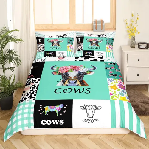 Miniatura 12 de Feelyou Funda de edredón con estampado de perro, tamaño individual, funda de edredón de cachorro de caricatura, lindo juego de ropa de cama
