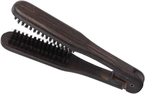 Miniatura 9 de Peine para alisar el cabello, pinza de cerdas de jabalí, cepillo de doble cara con abrazadera de cepillo, sin cepillo eléctrico para desenredar