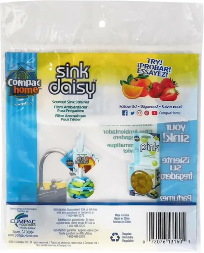 Miniatura 5 de Compac Sink Daisy - Colador de fregadero de cocina perfumado infunde y refresca tu fregadero, accesorios imprescindibles para fregadero de cocina