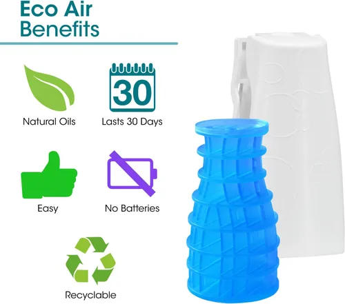 Miniatura 4 de Fresh Products Eco Air White Dispensador Ambientador Tecnología de Fragancia Seca Aceites Naturales Sin Acetona ni Propulsores Dura 30 Días