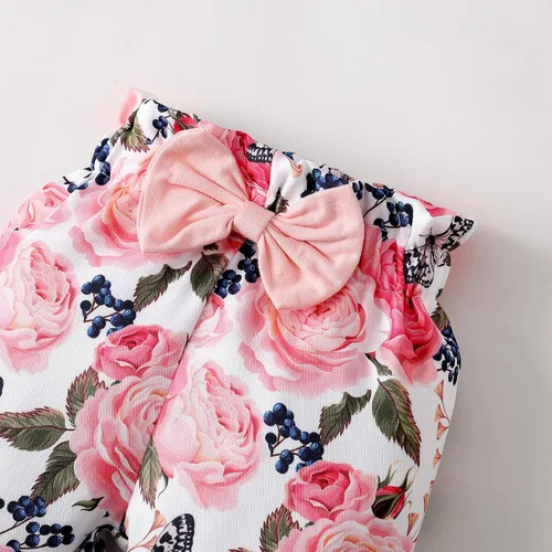 Miniatura 22 de SUNNY PIGGY Ropa para bebé recién nacida, con volantes, mameluco de algodón floral, conjunto de pantalones de algodón para niñas