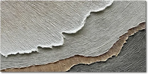NANKAI Pintura Al óleo Abstracta De Textura Gruesa Pintada A Mano Paisaje De Olas De Playa Arte Decorativo Familiar Para Pared 24x48 Pulgadas
