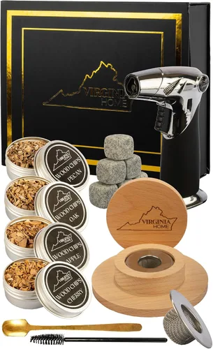 Miniatura 8 de Kit de ahumador de cóctel con antorcha y folleto de recetas, kit de ahumador de whisky y bourbon para bebidas, queso ahumado y carnes con 4 sabores