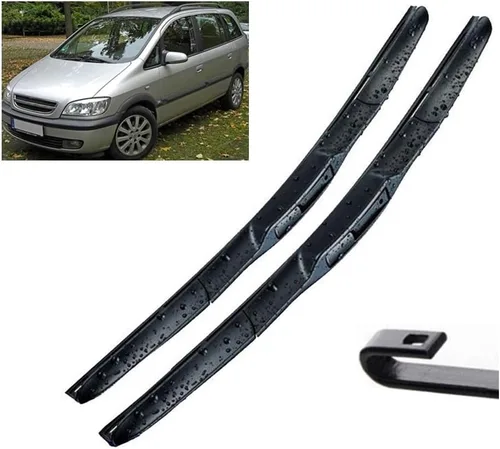 Limpiaparabrisas híbrido delantero compatible con Opel Zafira A 1999-2005 para parabrisas de automóviles, cepillos de lluvia de 24 + 22 pulgadas