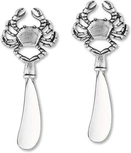 UP UPware - Juego de esparcidores de queso de cangrejo, esparcidores de mantequilla de aleación de zinc con asas decorativas para queso, crema y