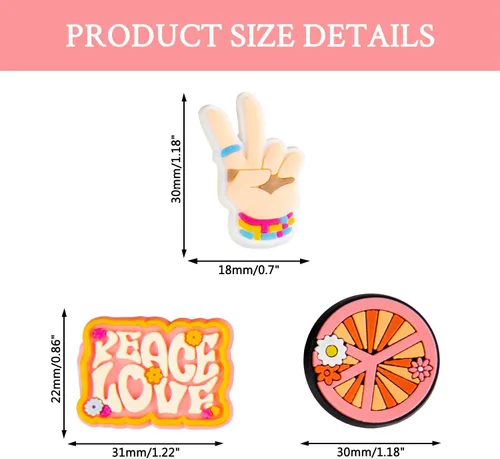 Miniatura 3 de Dijes de decoración hippie, regalo retro bohemio para niñas, niños, adolescentes, mujeres y adultos