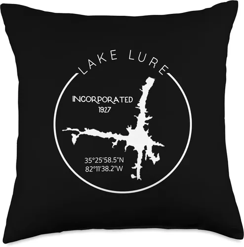 Miniatura 5 de State of North Carolina Merch Souvenir & Gifts Co. Lake Lure Map GPS Location GIS Rutherford North Carolina - Almohada de 16 x 16 pulgadas