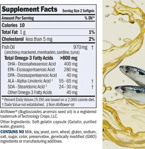 Miniatura 2 de ANDREW LESSMAN Omega-3 esencial sin sabor - 180 cápsulas blandas - Aceites omega-3 ultra puros y de alta potencia. Alto contenido de DHA, sin