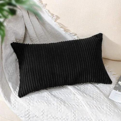 Miniatura 297 de Artscope Fundas de Almohada de Pana a Rayas Acogedoras Súper Suaves Decorativas Cuadradas Fundas de Cojín para Sofá Sillón Dormitorio Decoración