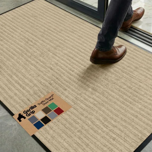 Miniatura 10 de Gorilla Grip - Tapete afelpado original de goma con perfil bajo, resistente, duradero, impermeable y fácil de limpiar para interior y exterior, Gris