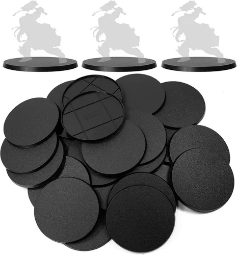 Miniatura 8 de Evemodel 60pcs 2.362 in Bases redondas para Wargames Mesa Superior Simulación Militar Escena ABS Plástico