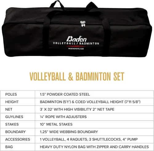 Miniatura 5 de BadenBaden Champions Volleyball Badminton Combo Set