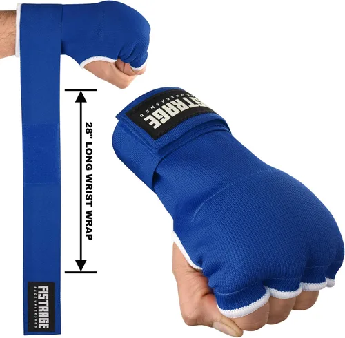 Miniatura 2 de FISTRAGE - Guantes de boxeo para boxeo, para puñetazos, elásticos acolchados debajo de las manoplas, soporte rápido de muñeca larga, protector