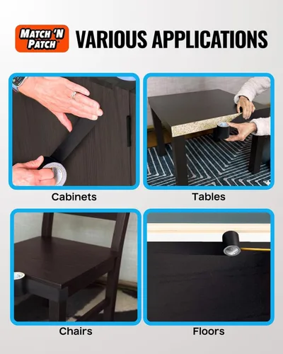 Miniatura 4 de MATCH 'N PATCH Cinta de Reparación de Veta de Madera Realista - Cinta Adhesiva Duradera Multiusos para Muebles, Pisos, Gabinetes, Ventanas, Puertas