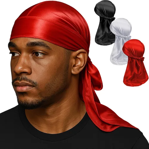 Miniatura 30 de Premium Durag Pack for Men, Silky Doo Rag for 360 540 720 Waves