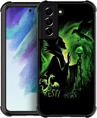 Miniatura 11 de CARLOCA Funda compatible con Samsung Galaxy S22 Ultra, diseño de dama mágica verde, ultra protección, a prueba de golpes, de silicona suave, TPU