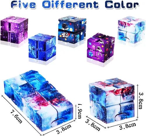 Miniatura 3 de 12 cubos infinitos, mini juguetes para ansiedad geniales para niños y adultos, dispositivo sensorial mejor para el estrés. Bloques de mano