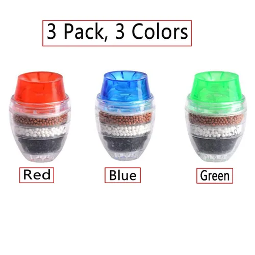 Miniatura 5 de 3 paquetes de filtros de agua para grifo, purificador de grifo de cocina, carbón activado que elimina el fluoruro de cloro, metales pesados, agua