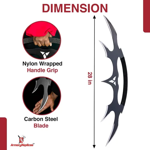 Miniatura 2 de Armory Replicas™ - Star Sword of Kahless Bat'Leth - Hoja de acero al carbono, envoltura de mango de nailon