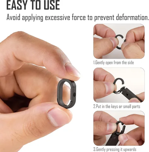 Miniatura 5 de KeyUnity Titanium Side-Opening Oval Key Ring – Lightweight EDC Connector for Car Keys, Tools, and Outdoor Gear