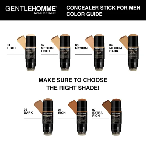 Miniatura 3 de Gentlehomme - Corrector en Barra - Corrector y Brocha 2 en 1 para Hombre - Para Manchas, Ojeras, Cicatrices, Acné y Tonos de Piel Desiguales