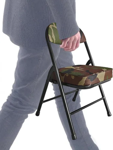 Miniatura 9 de Mini sillas plegables acolchadas, taburete de garaje, silla de camping portátil con cojín, silla de césped ligera, para eventos deportivos al aire