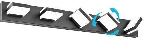 Miniatura 25 de SOLFART Luces de tocador de baño negras regulables LED modernas sobre el espejo, iluminación de baño negra para la pared del baño S8568 (5 luces)